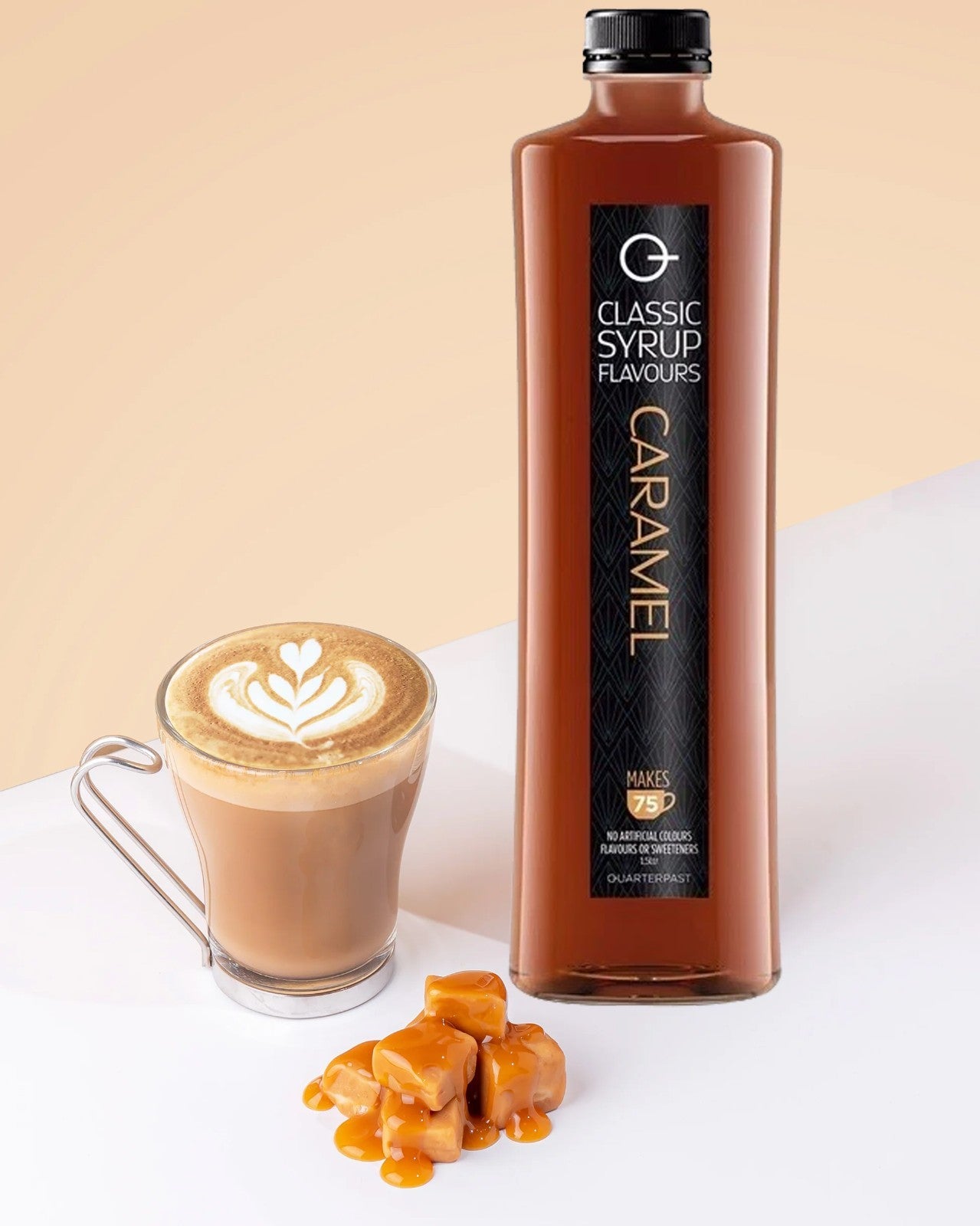 Caramel Flavoured Coffee Syrup Classic Cafe Style Taste Vegan Non GMO NZ 1.5L