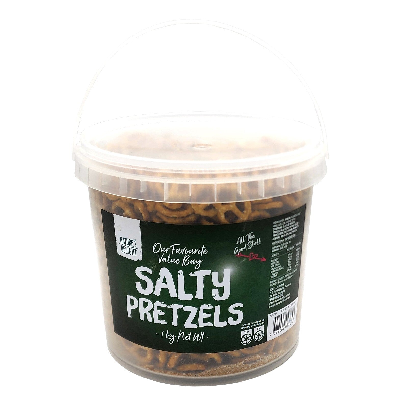 Nature's Delight Salty Pretzel Extra Crunchy 1kg Vegan Share Snack Packed in Aus