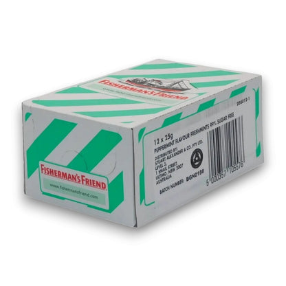 12 x 25g Fisherman's Friend Peppermint Flavour Freshmint Vegan Halal Kosher Mint