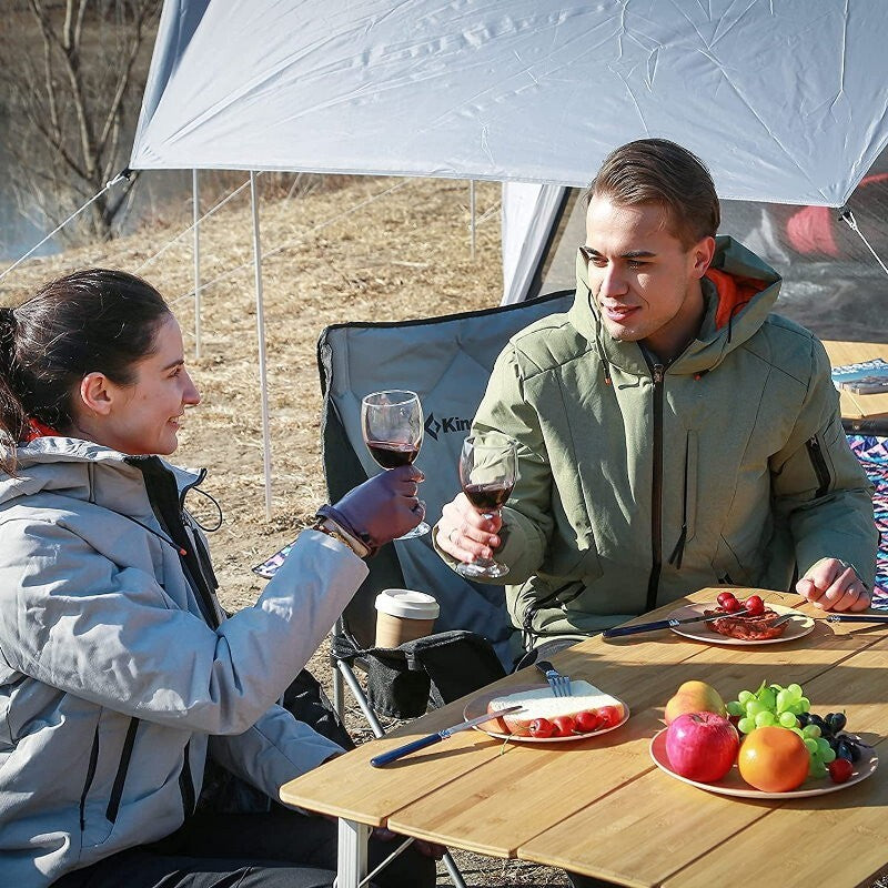 Timber Ridge 6-People Folding Adjustable Aluminium Camping Table w/ Carry Bag