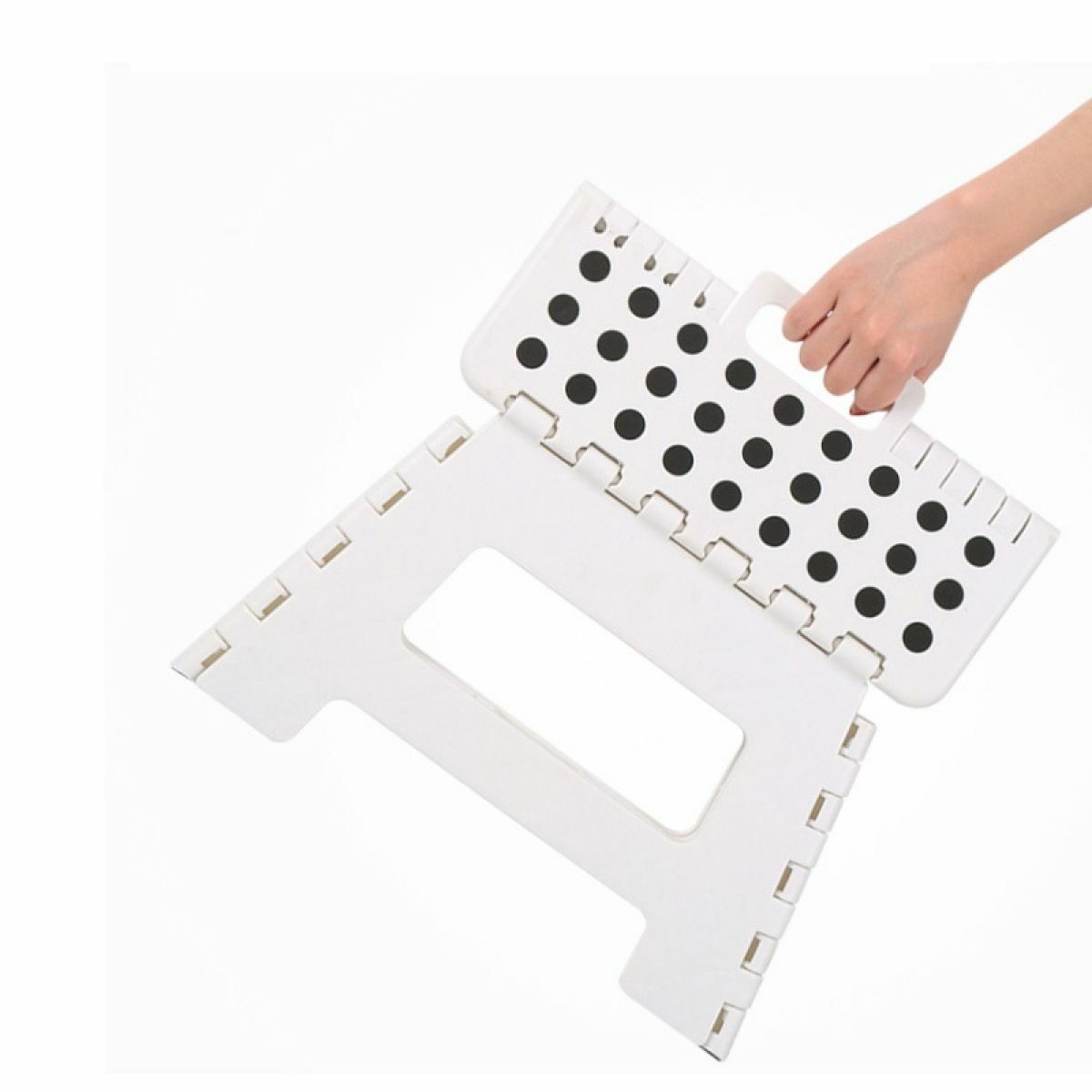 Folding Step Stool Portable Plastic Easy Foldable Chair Store Flat Outdoor White