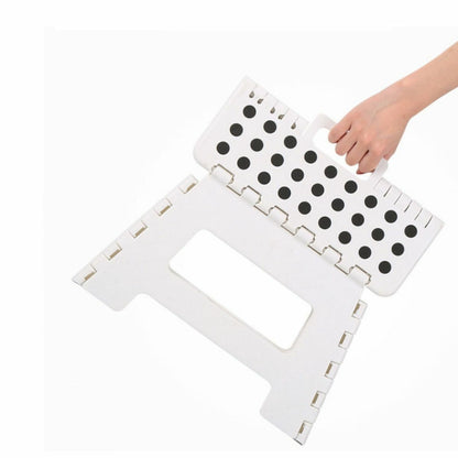 Folding Step Stool Portable Plastic Easy Foldable Chair Store Flat Outdoor White