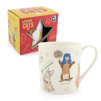 Celebri Cat Novelty Ceramic Novety Coffee Mug Gift Katy Purry Hairy Potter 350mL