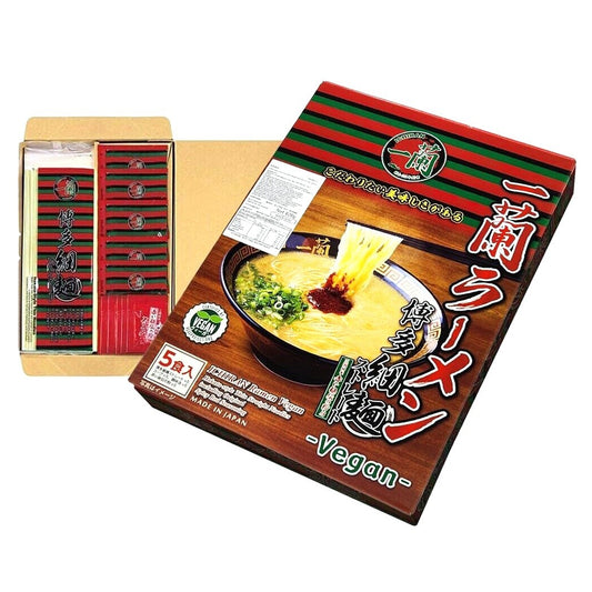Ichiran Ramen 5 x 124g Vegan Hakata Style Thin Straight Noodle with Spice Japan