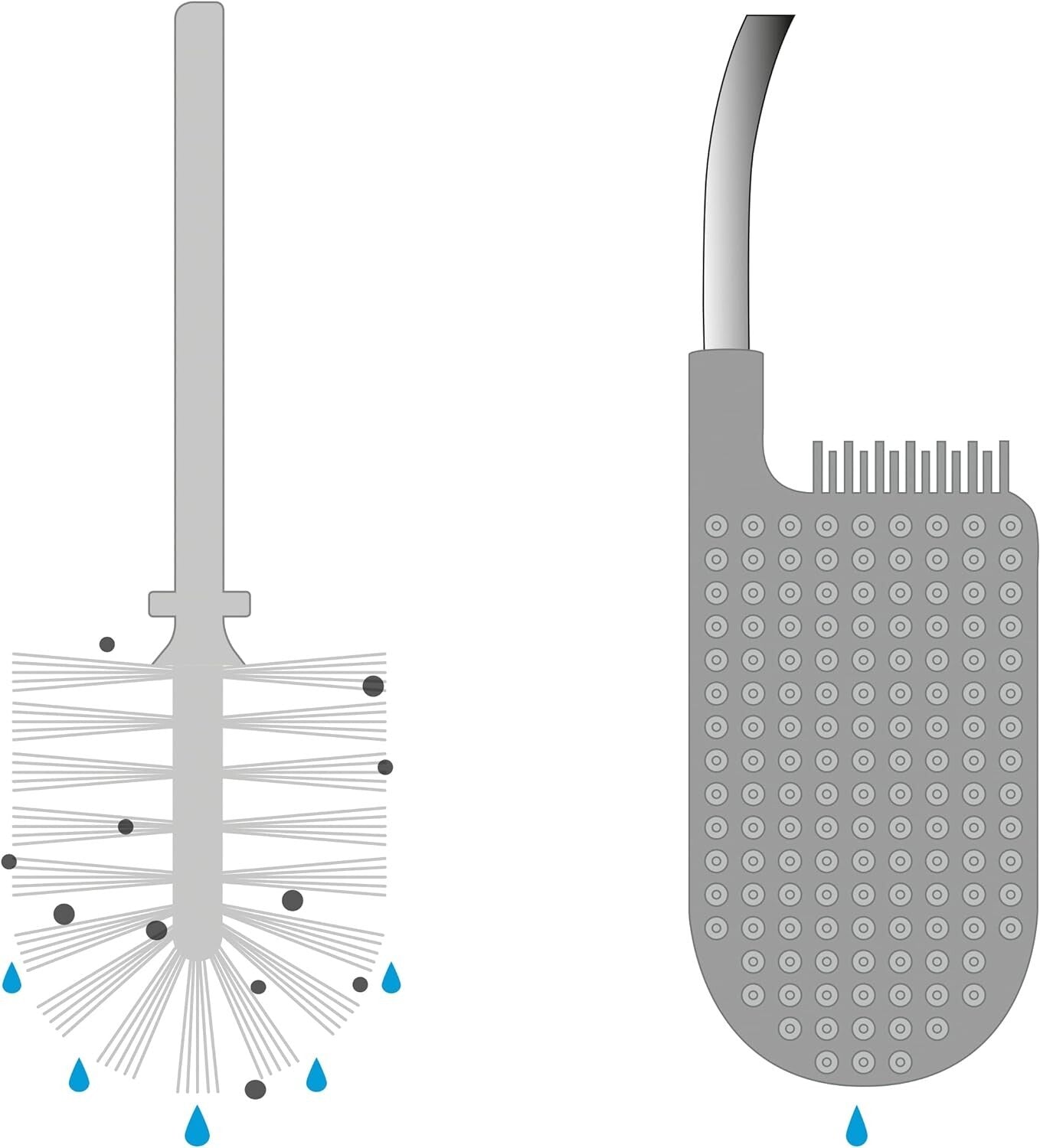 Joseph Joseph 2 x Flex Lite Advanced Flexible Toilet Brush Holder Anti Drip Clog