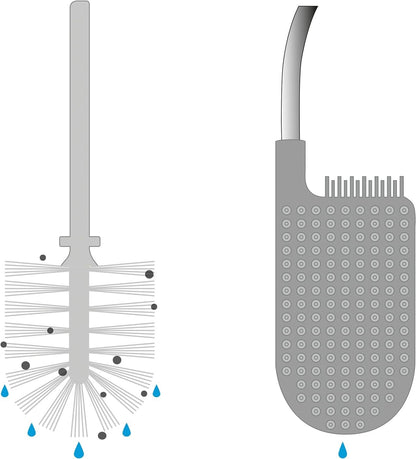 Joseph Joseph 2 x Flex Lite Advanced Flexible Toilet Brush Holder Anti Drip Clog