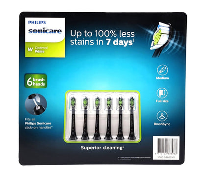 6 x Philips Sonicare W2 Optimal White Toothbrush Replacement Head Oral Health