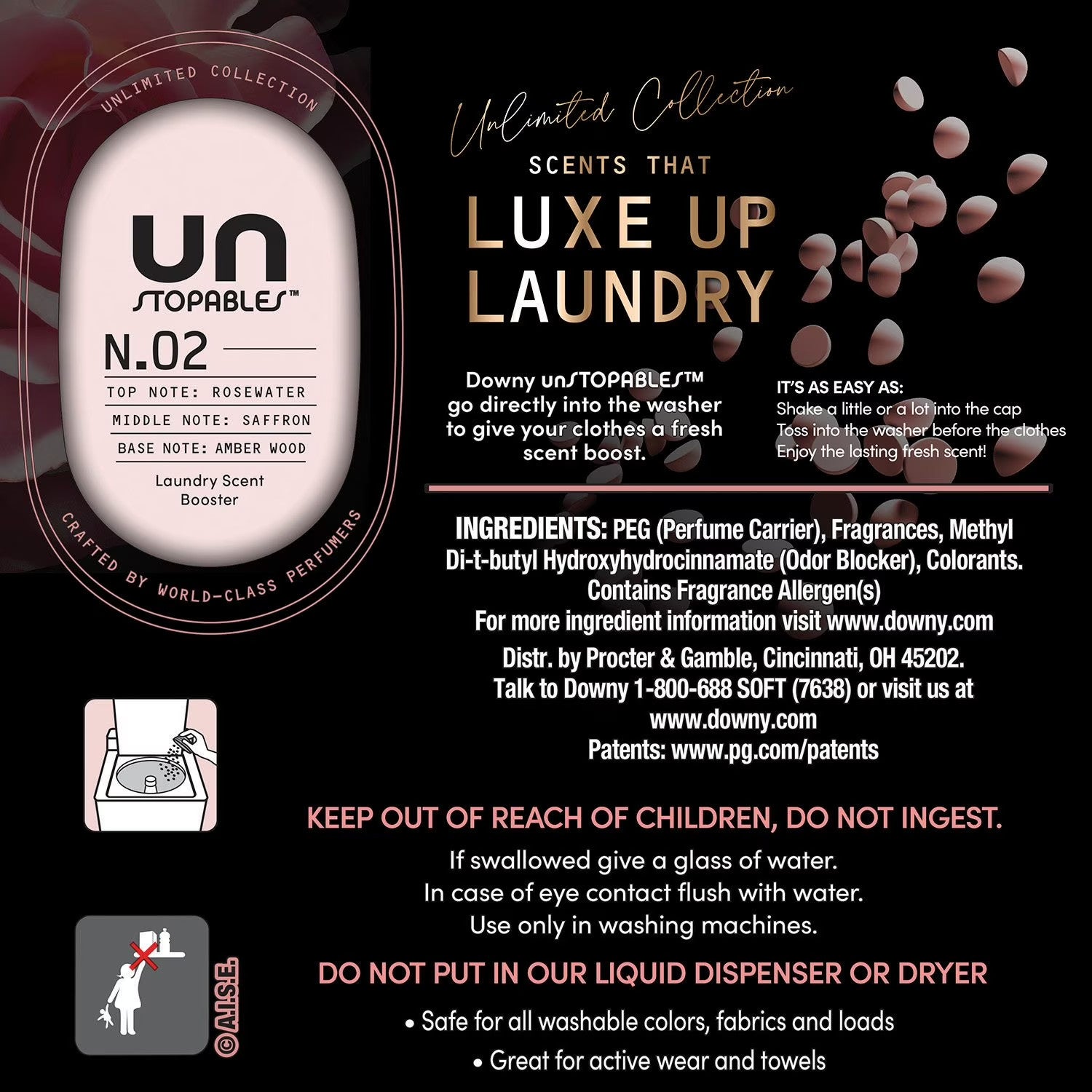 Downy Unstopables 745g Unlimited Collection Wash Laundry Fragrance Scent Booster
