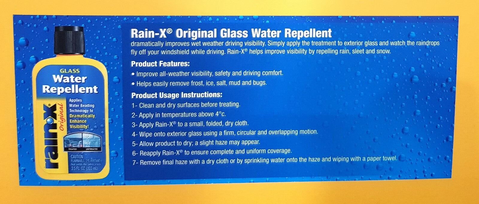 Rain-X Original Glass Water Repellent with Microfiber Cloth Car Window Treatment
