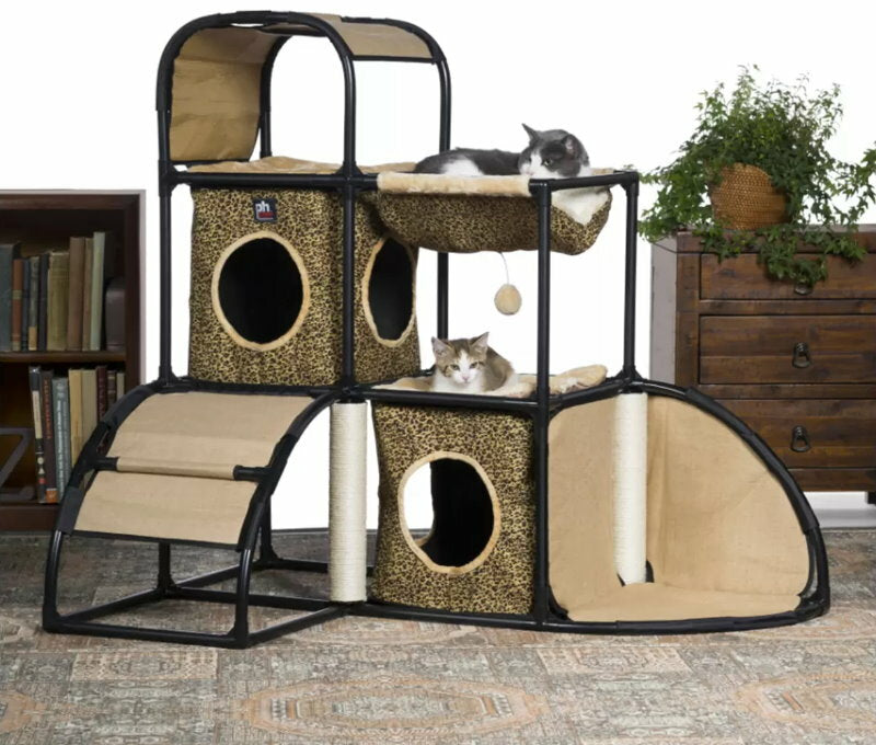Prevue Pet Cat Catville Townhome Corner Hideaway Scratching Post Fun House Toy