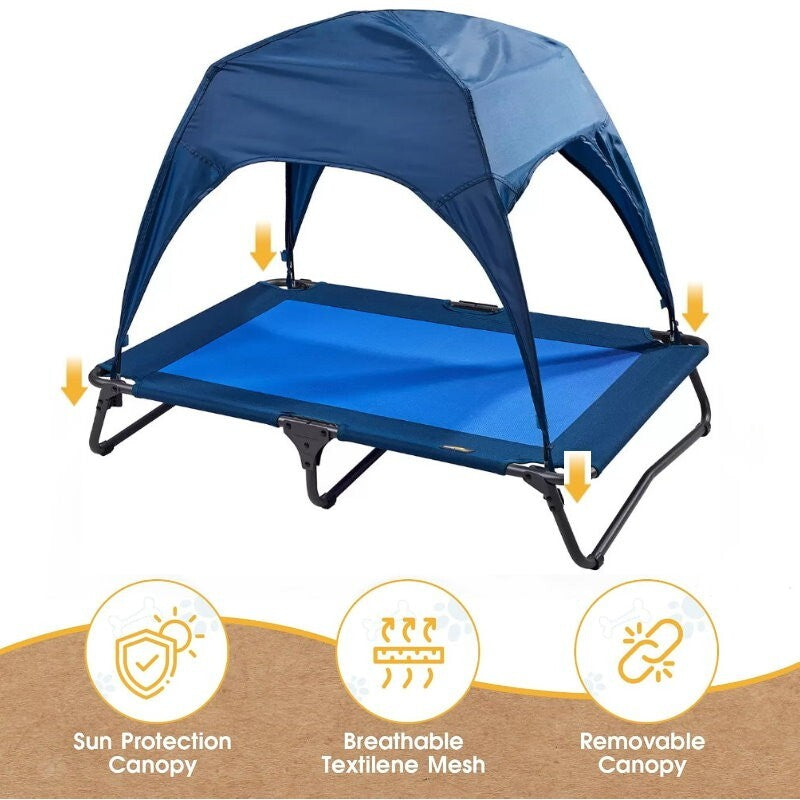 Canine Canyon 39" Portable Indoor/Outdoor Cooling Dog Bed with Removable Canopy