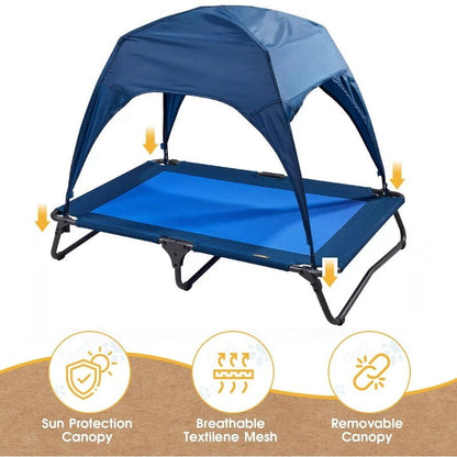 Canine Canyon 39" Portable Indoor/Outdoor Cooling Dog Bed with Removable Canopy