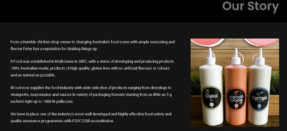 8Food Peri Peri Aioli Dressing Spicy Chili Mayo Dipping Sauce Australian Made 1L