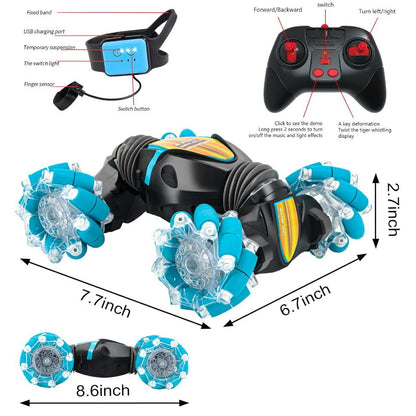 WSD Toys Gesture Sensing RC Stunt Car 2024 - Tumbling, 360° Spinning, Wall Flip