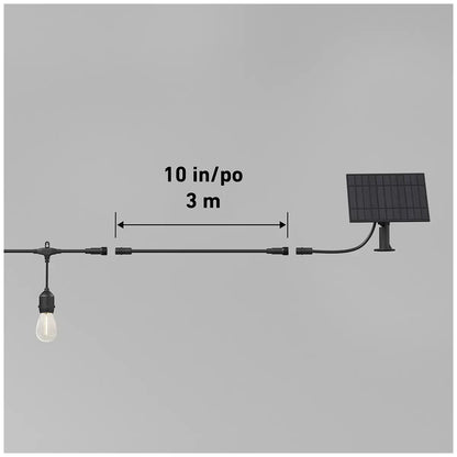 12.8m Solar String Lights 20 LED Bulb Festoon Party USB-C Outdoor Weather Resist