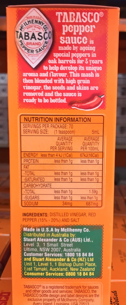 McIlhenny Tabasco Pepper Sauce 350ml Original Flavor Hot Chilli BBQ Spicy Sauce