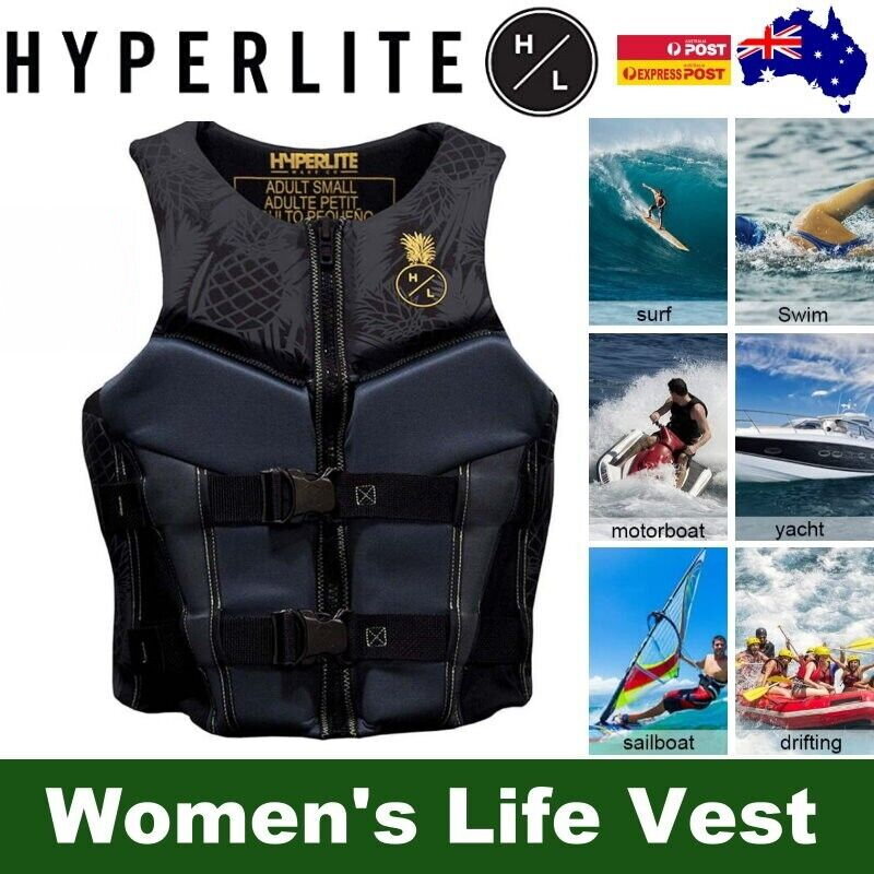 Hyperlite Segmented Front Entry Women's Life Jacket Vest Black/Pineapple
