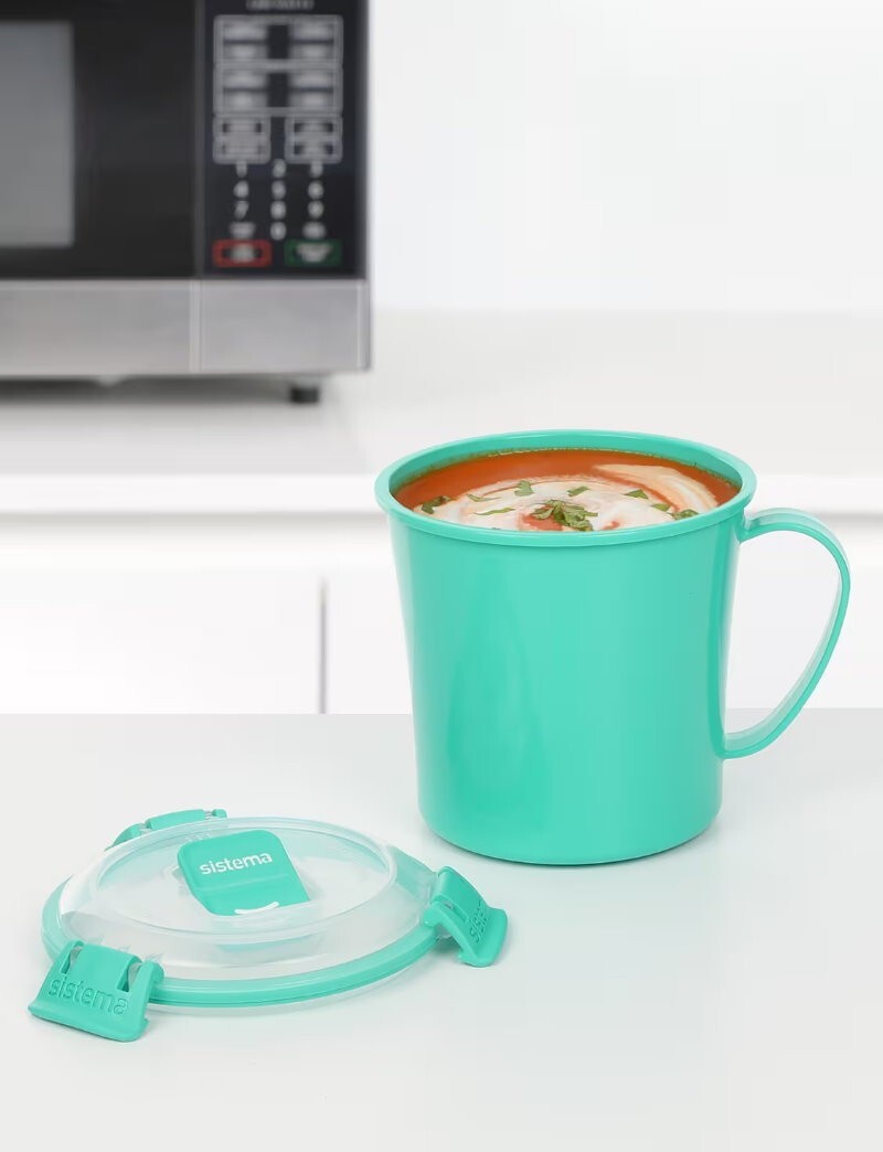 Sistema 3-Pack 656ml Microwave Medium Soup Mug Food Container BPA-Free