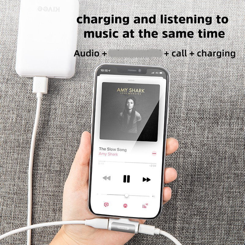 Kivee AD11 iPhone M to Dual iPhone F Charge Adapter for Charging, Audio, Calls