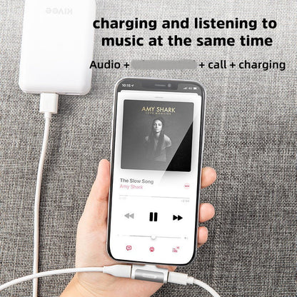 Kivee AD11 iPhone M to Dual iPhone F Charge Adapter for Charging, Audio, Calls