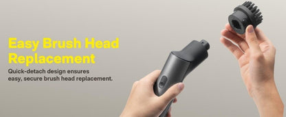 HOTO Cordless Electric Spin Scrubber Adjustable Angles with 6 Brush Heads