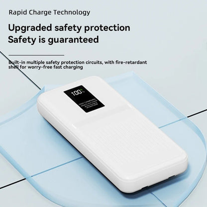 20000mAh 74Wh PD3.0 Fast Charging Power Bank w/ Built-in USB C & Lightning Cable