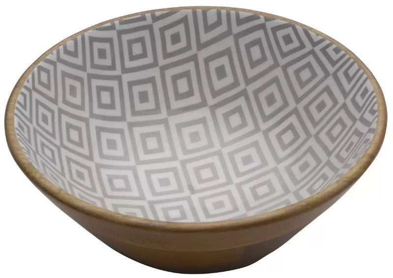 Mikasa 30.4cm Enameled Mango Wood Salad Serving Bowl Food Safe, Fruit, Pasta