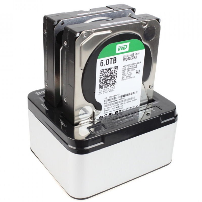 Simplecom SD322 Dual Bay USB 3.0 Aluminium Docking Station for 2.5" 3.5" SATA HD