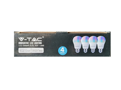 4 x RGB LED Smart App Light Bulb Lighting Dimmable Wifi Google Alexa E27 B22 10w