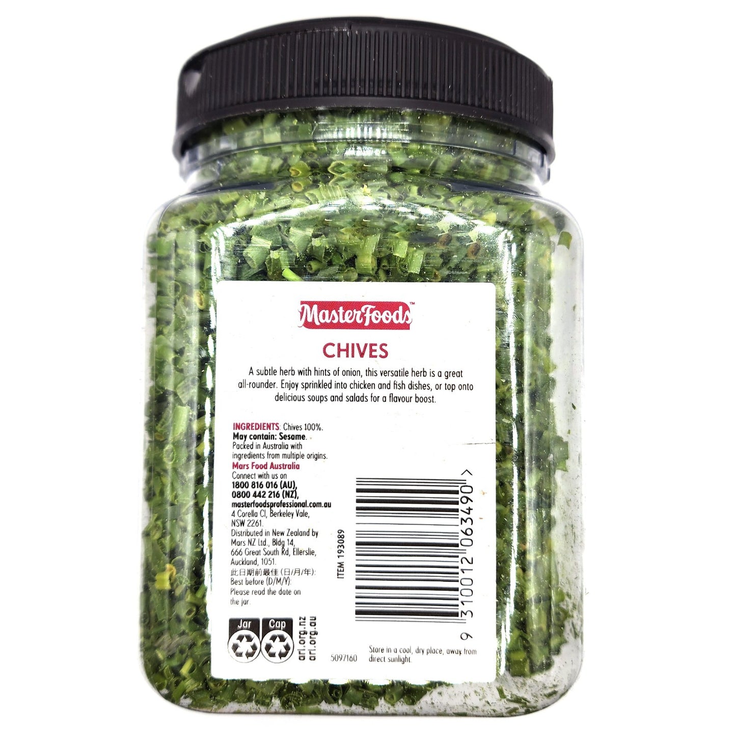 MasterFoods Chopped Chives 30g Dried Herb Seasoning Flavour Soups Salads Dishes