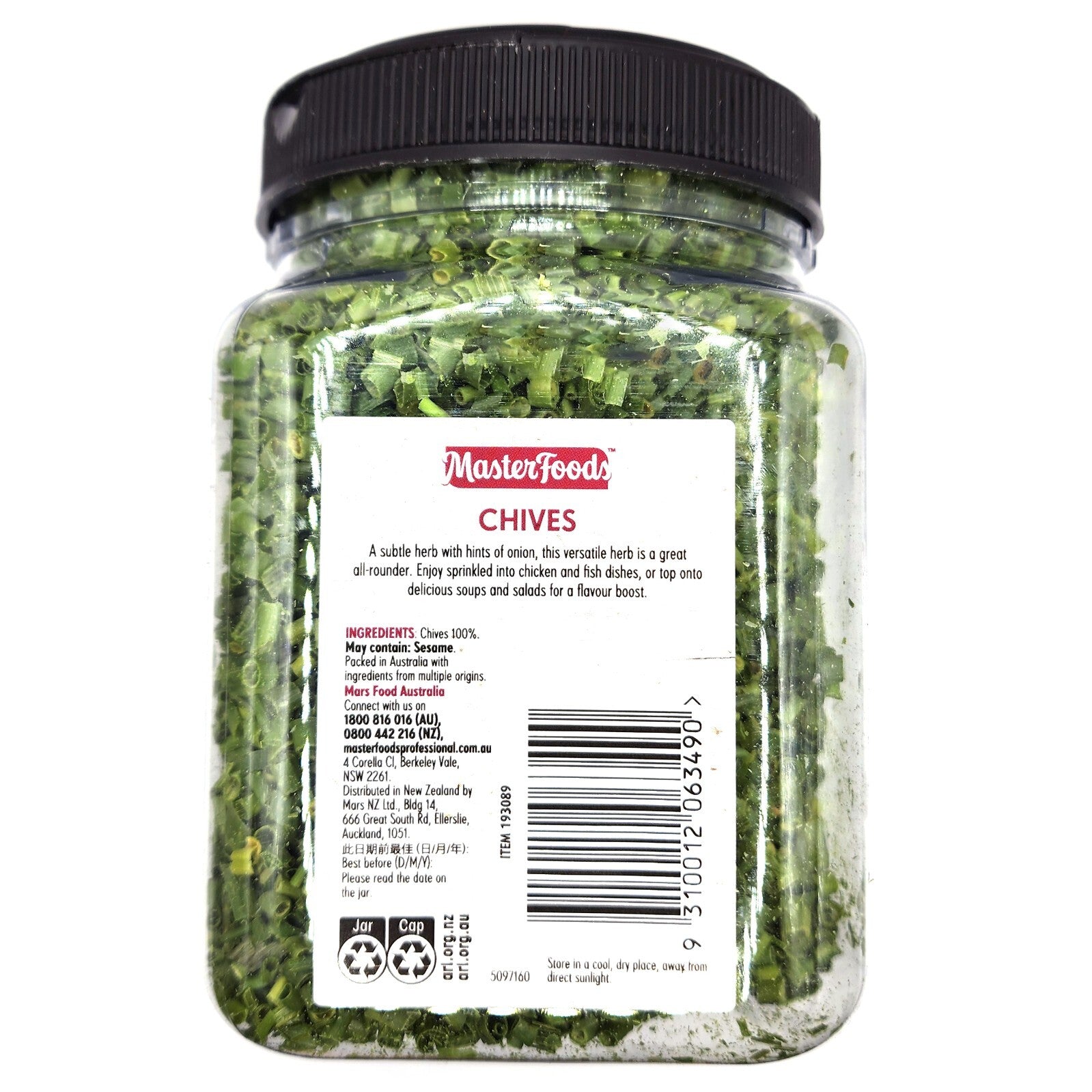 MasterFoods Chopped Chives 30g Dried Herb Seasoning Flavour Soups Salads Dishes