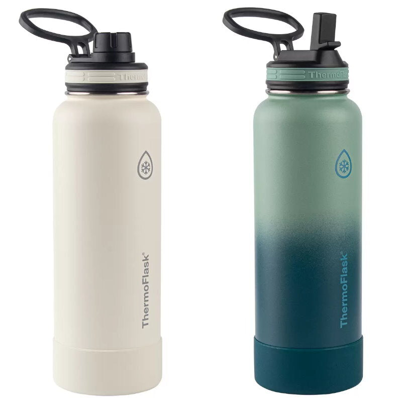 ThermoFlask 2-Pack Double Wall Vacuum Insulated Stainless Steel Water Bottles