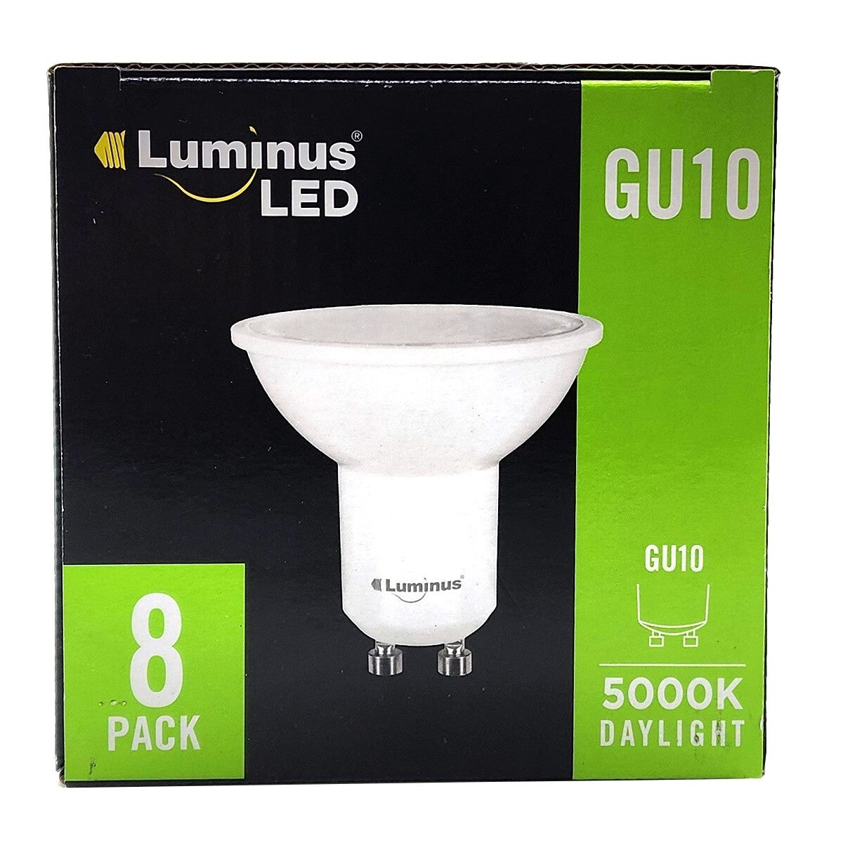 Luminus LED GU10 6w Recessed Downlight 500 Lumens Dimmable 5000k Daylight 8 Pack