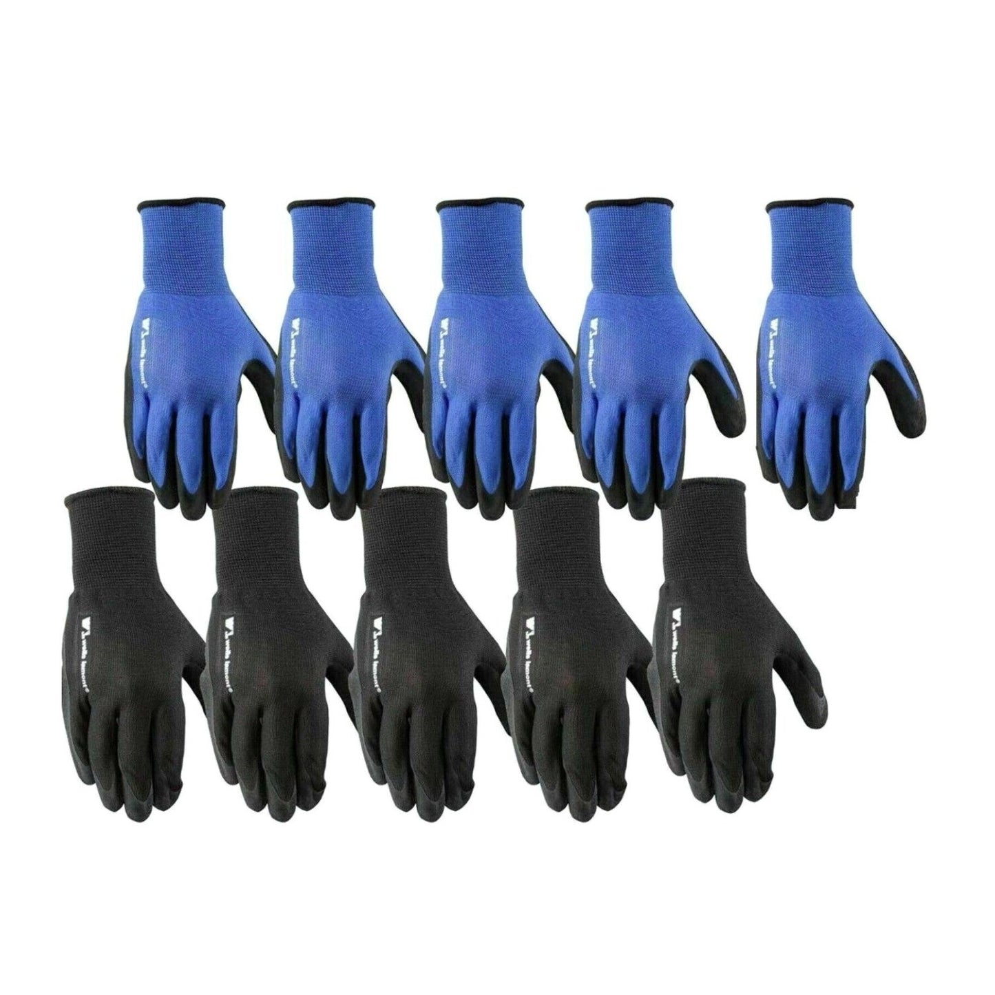 10 x Wells Lamont Antimicrobial Foam Latex Coating Knit Medium Work Garden Glove
