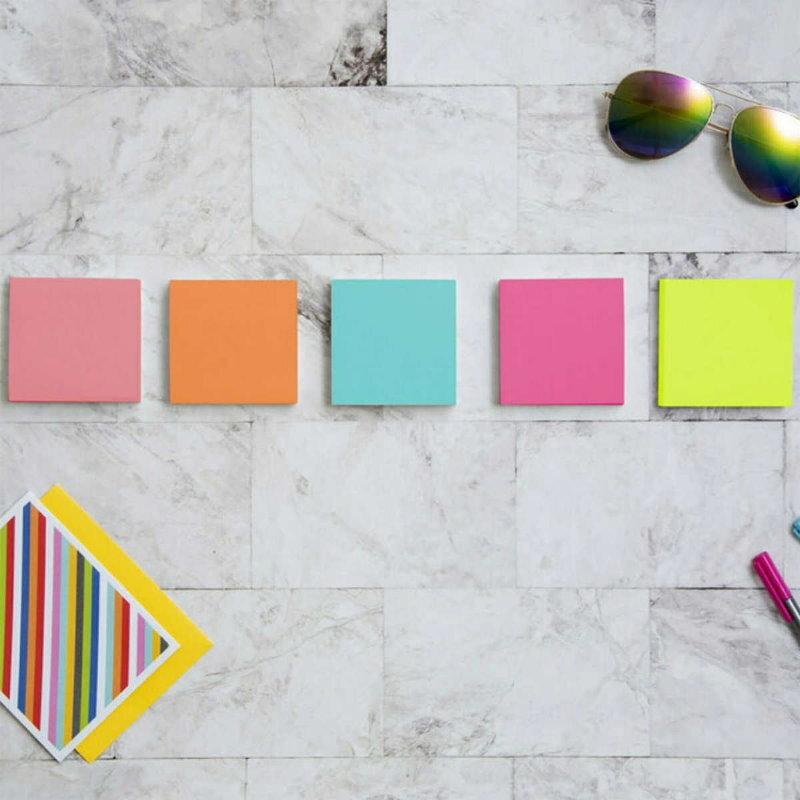 Post-It 3M Self-Stick Notes 3" x 3" Large 24 Pads (2400 Count) Assorted Colours