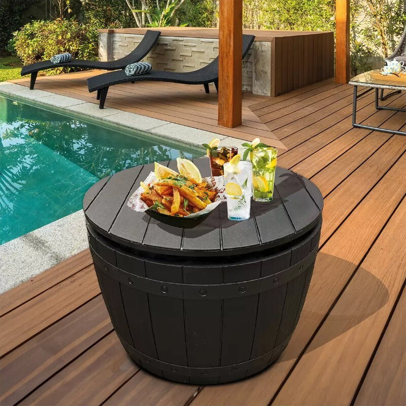 Hello Outdoors 3-in-1 Portable Outdoor Garden Storage Box Chest Seat Patio Table