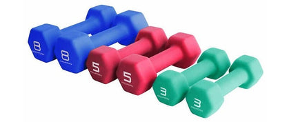 ProForm Neoprene Dumbbell Set 32 Pounds Total 8 Lb 5lb 3lb Pairs - Home Gym