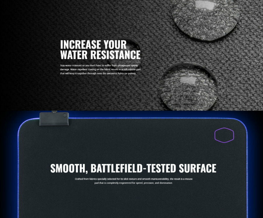 Cooler Master MP750-XL Extra Large 94x38cm RGB Soft Gaming Mouse Pad Mat