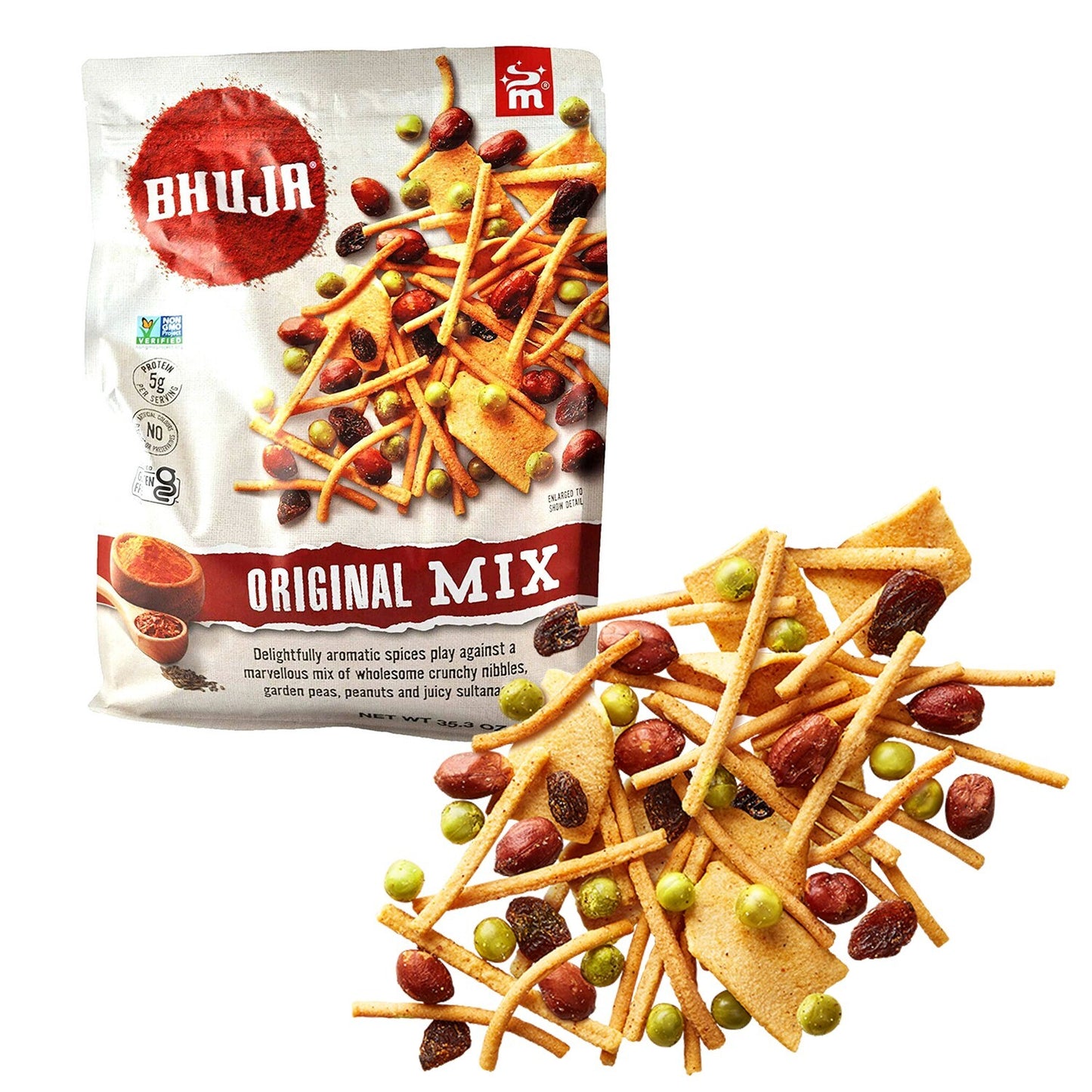 1kg Majans Bhuja Original Mix Large Peas & Peanut Gluten-Free Vegan Snack No MSG