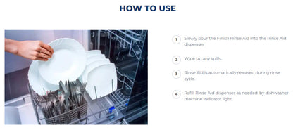 Finish 800mL Rinse & Shine Aid Dishwashing Drying Liquid Prevents Water Spot
