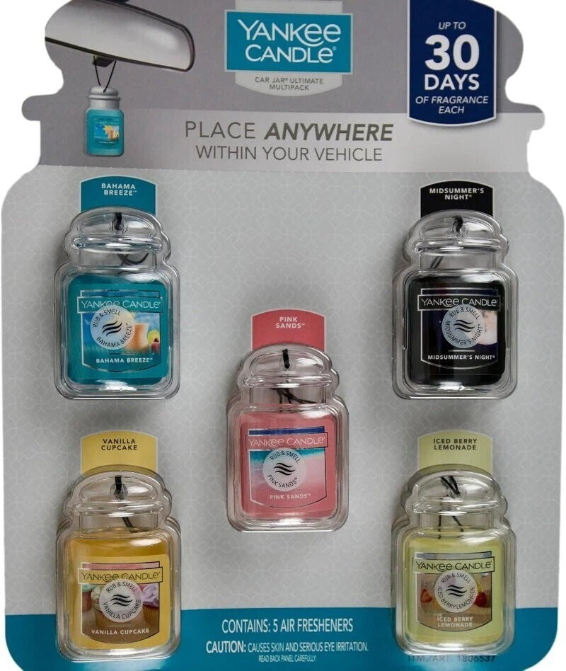Yankee Candle 5-Pack Car Jar Ultimate Air Freshener Multipack Hanging Car Jar
