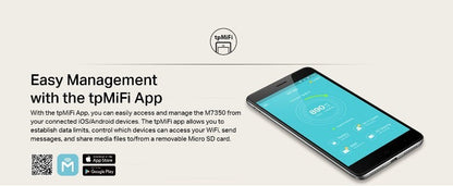 TP-Link M7350 4G LTE Advanced Wireless Modem Mobile Wi-Fi Nano SIM Micro SD Slot
