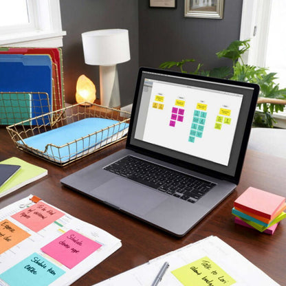Post-It 3M Self-Stick Notes 3" x 3" Large 24 Pads (2400 Count) Assorted Colours