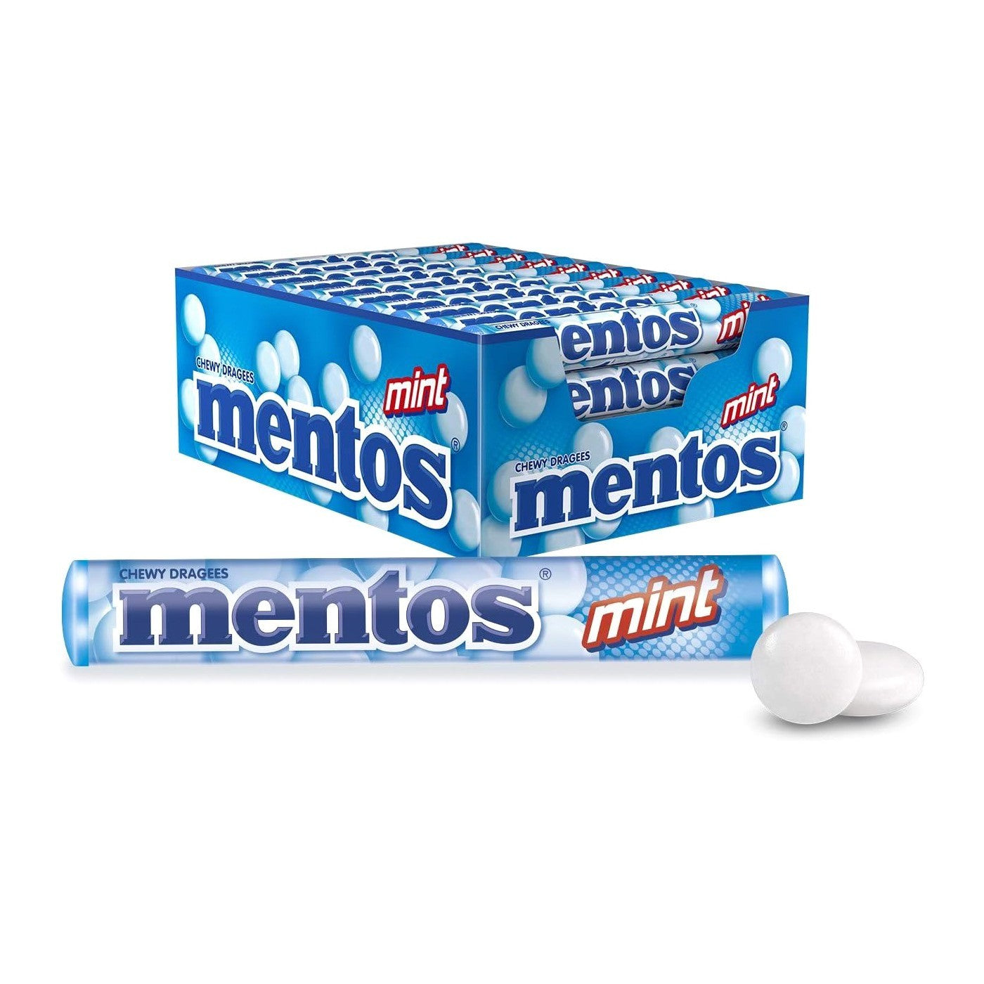 Mentos Mint Roll 40 x 37.5g Chewy Candy Sweets Dragees Assorted Minty Flavour