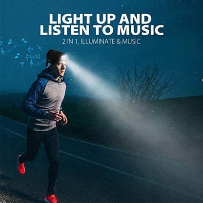 ZONSUSE 2-in-1 Winter Unisex Bluetooth Music Beanie Knitted Hat 6 LED Headlight