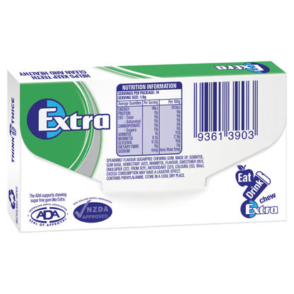 24 x 27g pack Wrigleys Extra Spearmint Sugarfree Chewing Gum Fresh Mint Breath