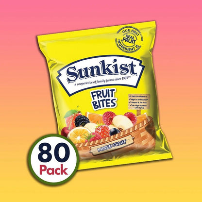 Sunkist 80-Pack Assorted Mixed Fruit Snacks Flavored Gummies (80 x 23g)