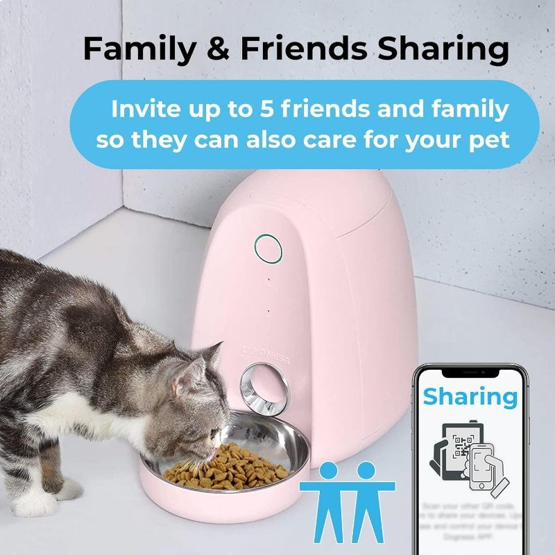 DOGNESS F05 App Smart Pet Dog/Cat Feeder Mini 2L with Microphone for Small Pets