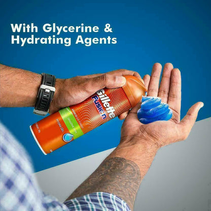 3 x 195g Gillette Fusion Mens Sensitive Shaving Shave Gel Skin Care Aloe Vitamin