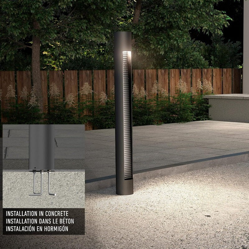 artika 97cm Stainless Steel Dark Sky 13W LED Modern Bollard Pathway Light Garden